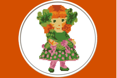 Red-haired Girl - PDF Downloadable Printable Cross Stitch Pattern