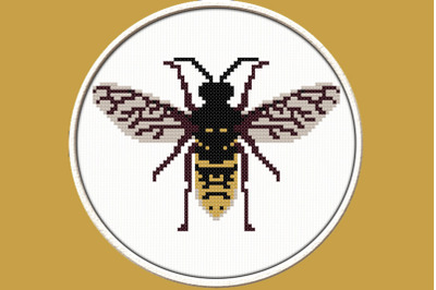 Wasp - PDF Downloadable Printable Cross Stitch Pattern