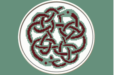 Green Celtic Snake - PDF Downloadable Printable Cross Stitch Pattern