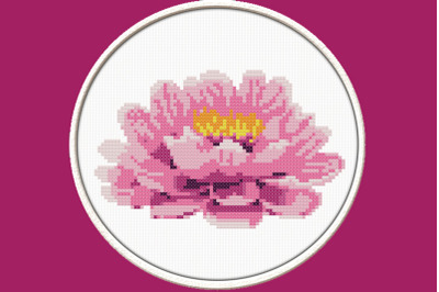 Lotus Flower - PDF Downloadable Printable Cross Stitch Pattern