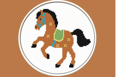 Toy Horse - PDF Downloadable Printable Cross Stitch Pattern