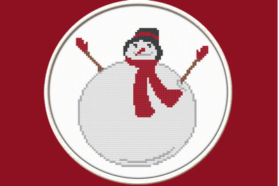 Big Snowman - PDF Downloadable Printable Cross Stitch Pattern