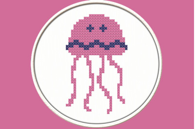 Toy Jellyfish - PDF Downloadable Printable Cross Stitch Pattern