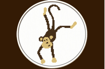 Toy Monkey - PDF Downloadable Printable Cross Stitch Pattern