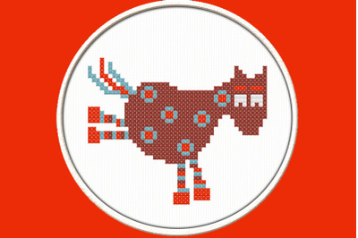 Motley Horse - PDF Downloadable Printable Cross Stitch Pattern