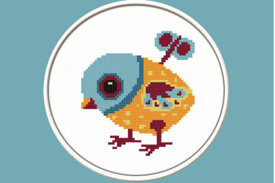 Clockwork Bird - PDF Downloadable Printable Cross Stitch Pattern