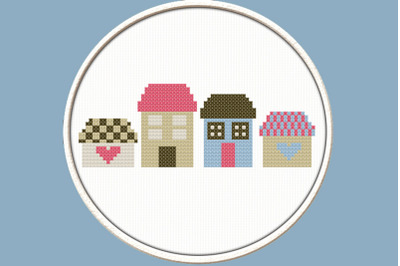 Dollhouses - PDF Downloadable Printable Cross Stitch Pattern