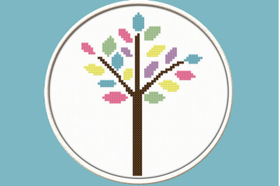 Pied Tree - PDF Downloadable Printable Cross Stitch Pattern