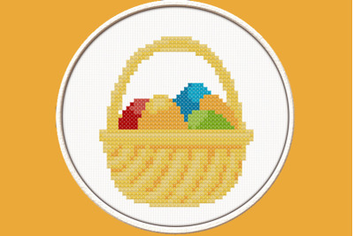 Easter Basket - PDF Downloadable Printable Cross Stitch Pattern