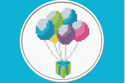 Balloons - PDF Downloadable Printable Cross Stitch Pattern