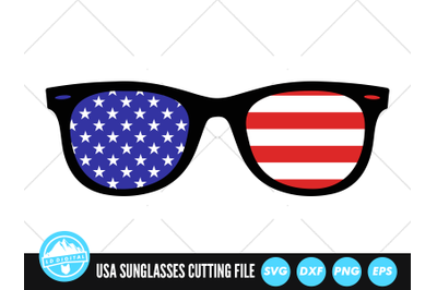 American Flag Glasses SVG | 4th of July SVG | Sunglasses Cut File