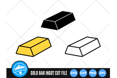 Gold Bar SVG | Gold Bullion Cut File | Golden Bar Clip Art