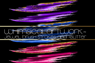 Glam Jeweltone Brush Strokes Collection