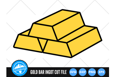 Gold Bar SVG | Gold Bullion Cut File | Golden Bar Clip Art