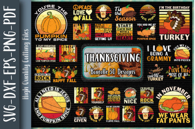 Thanksgiving Bundle. 30 Designs