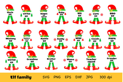 Elf Family SVG Bundle.Elf SVG. Christmas Elf SVG, PNG