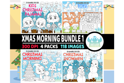 Christmas Morning Digital Stamps Bundle 1