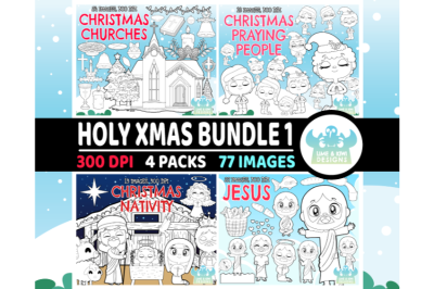 Holy Christmas Digital Stamps Bundle 1