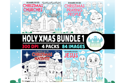 Holy Christmas Digital Stamps Bundle 1