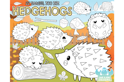 Hedgehogs Digital Stamps - Lime and Kiwi Designs