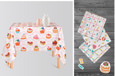 vector cakes seamless patterns