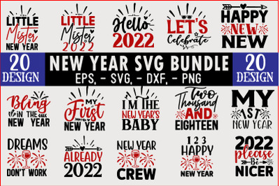 New Year SVG T shirt design Bundle