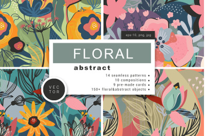 Abstract floral vector set