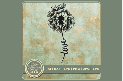 Love Dandelion Graphic SVG Cut File