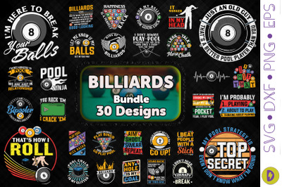 Billiards Bundle. 30 Designs