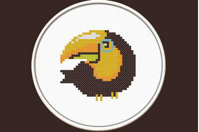 Round Toucan - PDF Downloadable Printable Cross Stitch Pattern