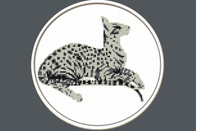 Spotted Cat - PDF Downloadable Printable Cross Stitch Pattern