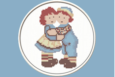 Red-haired Children - PDF Downloadable Printable Cross Stitch Pattern