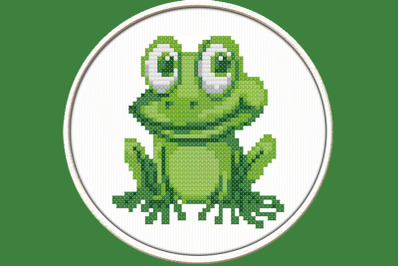 Cute Frog - PDF Downloadable Printable Cross Stitch Pattern