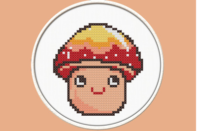 Kawaii Mushroom- PDF Downloadable Printable Cross Stitch Pattern