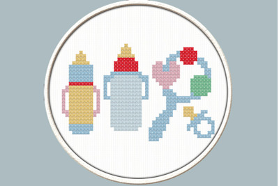 Baby Toys - PDF Downloadable Printable Cross Stitch Pattern