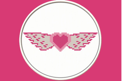 Winged Heart - PDF Downloadable Printable Cross Stitch Pattern