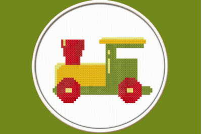 Toy Locomotive - PDF Downloadable Printable Cross Stitch Pattern