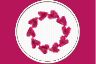 Garland of Hearts - PDF Downloadable Printable Cross Stitch Pattern