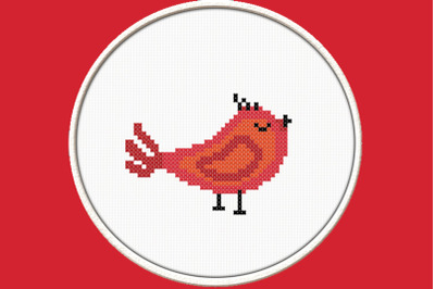 Red Bird - PDF Downloadable Printable Cross Stitch Pattern