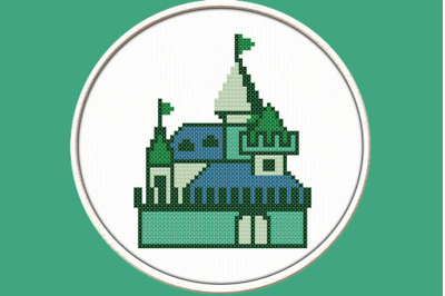 Green Castle  - PDF Downloadable Printable Cross Stitch Pattern