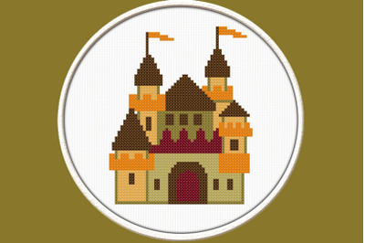 Mustard Castle  - PDF Downloadable Printable Cross Stitch Pattern