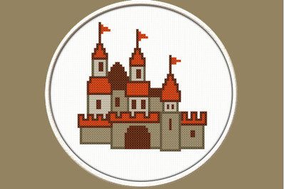 Gray Castle  - PDF Downloadable Printable Cross Stitch Pattern