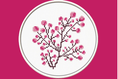 Pink Berries  - PDF Downloadable Printable Cross Stitch Pattern