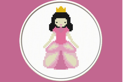 Little Princess in Pink - PDF Downloadable Printable Cross Stitch Patt