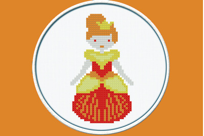 Little Princess in Red - PDF Downloadable Printable Cross Stitch Patte