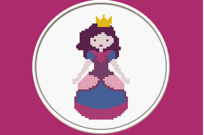 Little  Princess in Purple - PDF Downloadable Printable Cross Stitch P