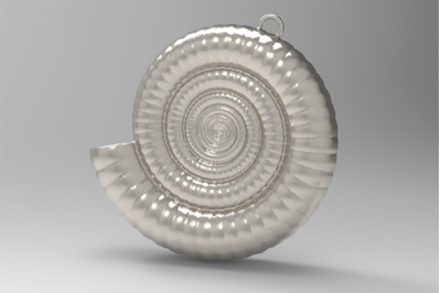 Clamshell - Ammonite Charm 3D Model  -  3D Printing Pendant