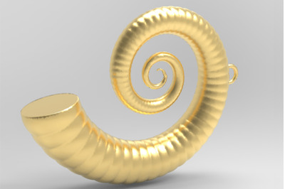 Cockleshell - Snail Mollusc Charm 3D Model - 3D Printing Charm