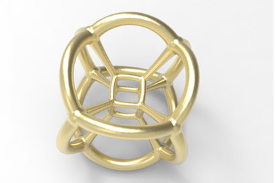 4d Tesseract Bead - Multidimensional Math Art Pendant 3D model