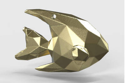 Angelfish - Ocean Charm 3D Model - Origami Printing Pendant